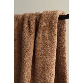 tissu sherpa coton marron - un chat sur un fil
