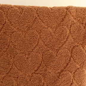 tissu sherpa teddy cœurs marron  - un chat sur un fil