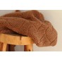 tissu doudou marron clair - un chat sur un fil