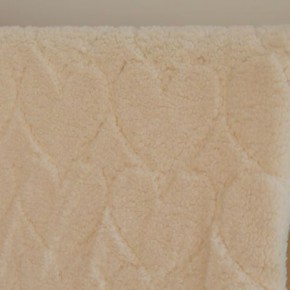 tissu sherpa teddy cœurs écru  - un chat sur un fil