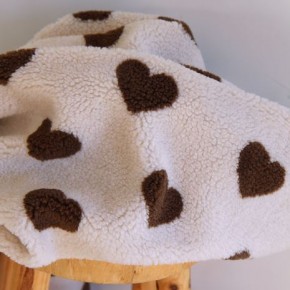 tissu sherpa mouton - cœurs