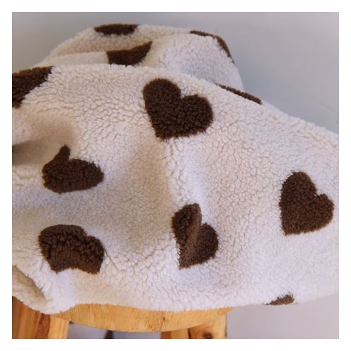 tissu sherpa mouton - cœurs