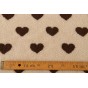 tissu sherpa écru avec cœurs