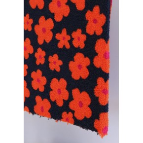 tissu teddy imprimé fleurs - un chat sur un fil