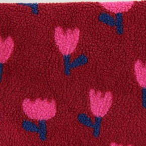 Teddy sherpa flowers - bordeaux et rose