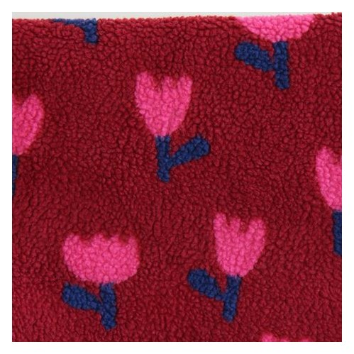 Teddy sherpa flowers - bordeaux et rose
