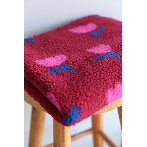 tissu teddy fleurs - un chat sur un fil