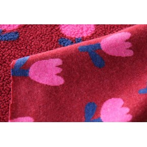 teddy sherpa bordeaux fleurs violette - un chat sur un fil