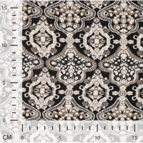 twill de viscose fleurs - un chat sur un fil