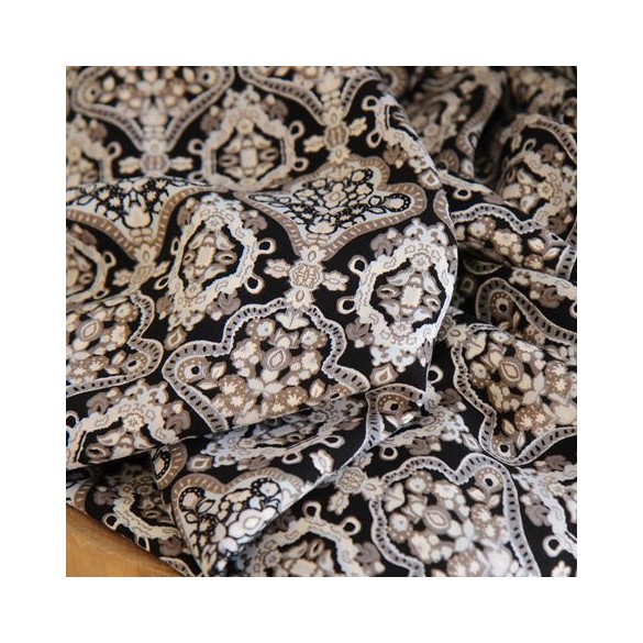 twill de viscose damascus - un chat sur un fil