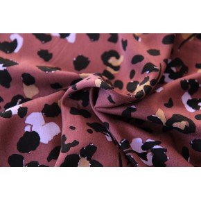 tissu twill de viscose marron fleurs