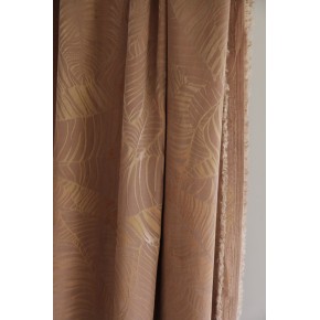 tissu jacquard de viscose taupe - un chat sur un fil