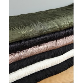 tissu viscose jacquard leaves - un chat sur un fil