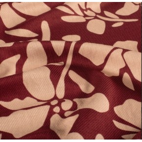 twill de viscose fleurs - un chat sur un fil