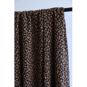 tissu sergé léopard - marine et bronze