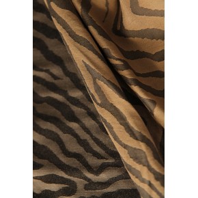 tissu jacquard de viscose marron - un chat sur un fil