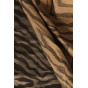 tissu jacquard de viscose marron - un chat sur un fil