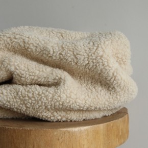 tissu teddy coton beige