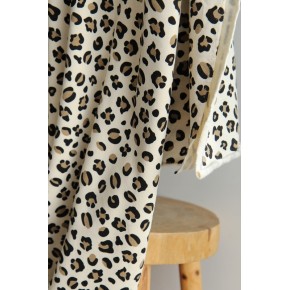 joli sweat gratté léopard - naturel