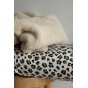 tissu sweat léopard et sherpa beige coton
