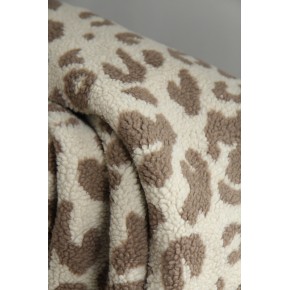 teddy sherpa léopard écru et taupe - un chat sur un fil