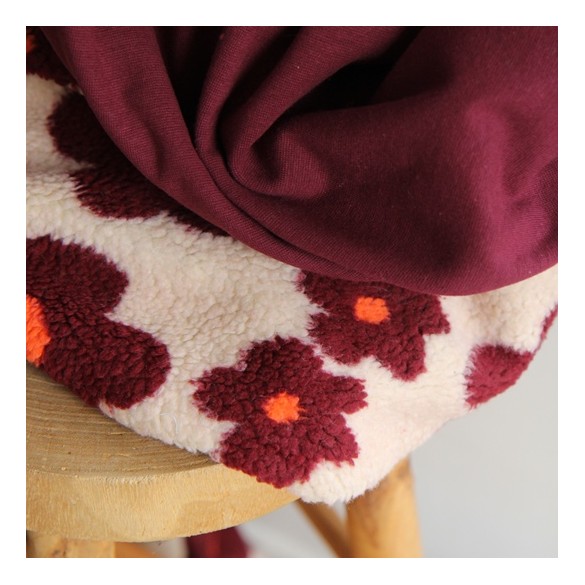 sherpa fleurs assorti au bord côte bordeaux