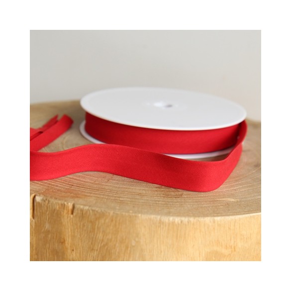 Biais 20 mm coton bio rouge - un chat sur un fil