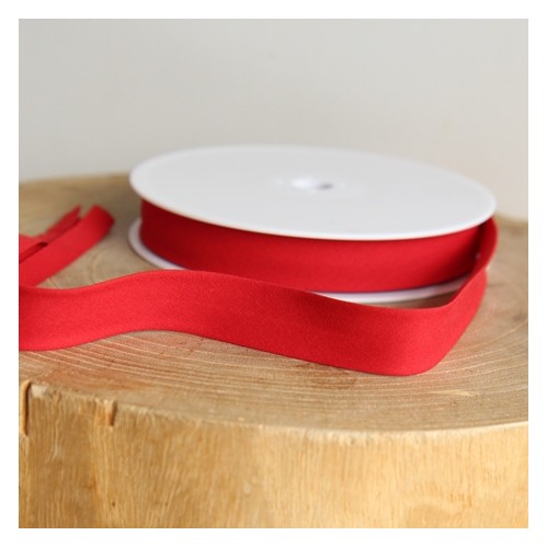 Biais 20 mm coton bio rouge - un chat sur un fil