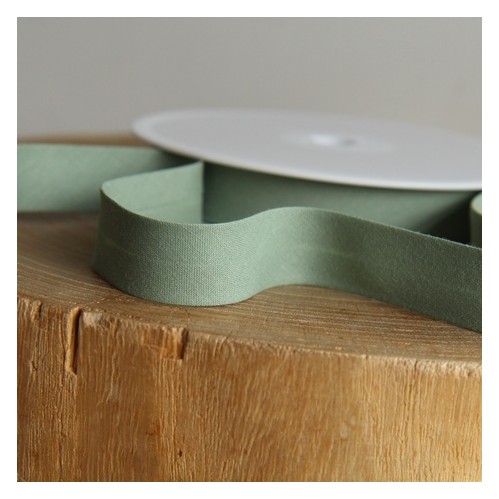 Biais 20 mm coton bio vert - un chat sur un fil