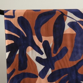 tissu satin de coton feuilles - un chat sur un fil