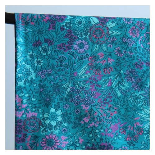 popeline coton imprimé fleurs - un chat sur un fil