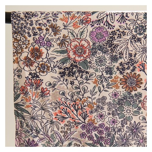 popeline coton imprimé fleurs - un chat sur un fil