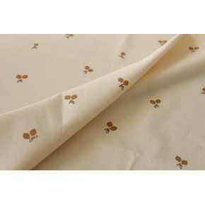 tissu coton bio écru - un chat sur un fil