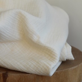 tissu double gaze coton bio - écru