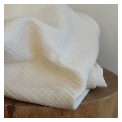 tissu double gaze coton bio - écru