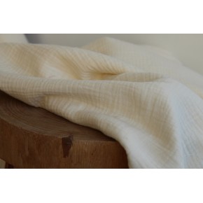 tissu double gaze écru - coton bio