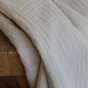 tissu double gaze lin et coton - naturel