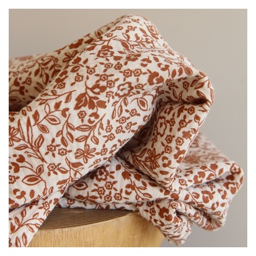 tissu double gaze - fleurs
