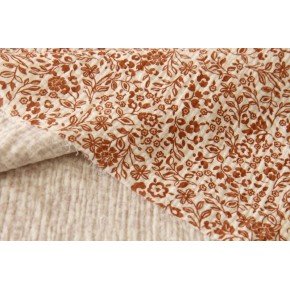 tissu imprimé fleurs - double gaze de coton
