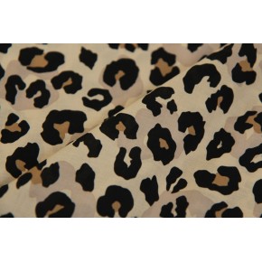 coton imprimé léopard beige - un chat sur un fil