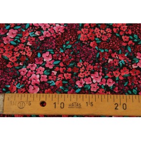 popeline coton imprimé fleurs - un chat sur un fil