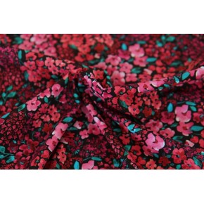 coton imprimé fleurs rose - un chat sur un fil