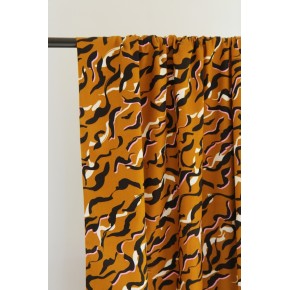 satin de coton imprimé ondulations - un chat sur un fil