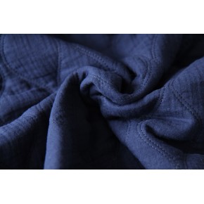 matelassé double gaze coton marine - un chat sur un fil