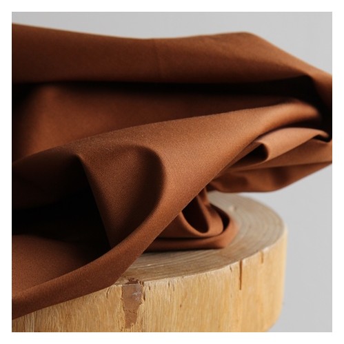 tissu gabardine de coton - cognac