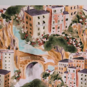 coton canvas imprimé - un chat sur un fil