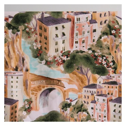 coton canvas imprimé - un chat sur un fil