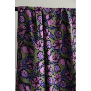 tissu imprimé fleurs - un chat sur un fil