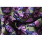 joli tissu imprimé fleurs vert et violet - un chat sur un fil