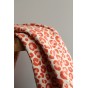 tissu sweat léopard et sherpa orange coton